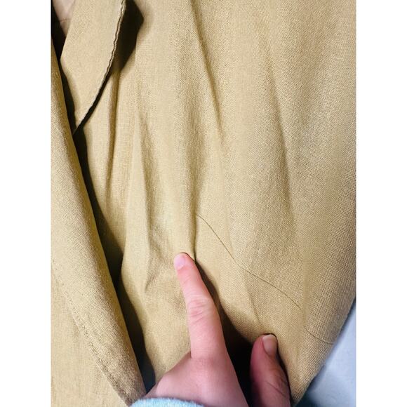 TOCCIN X RTR Khaki Brown Linen Blend Belted Utility Sarong Romper Size 10 - Picture 8 of 16